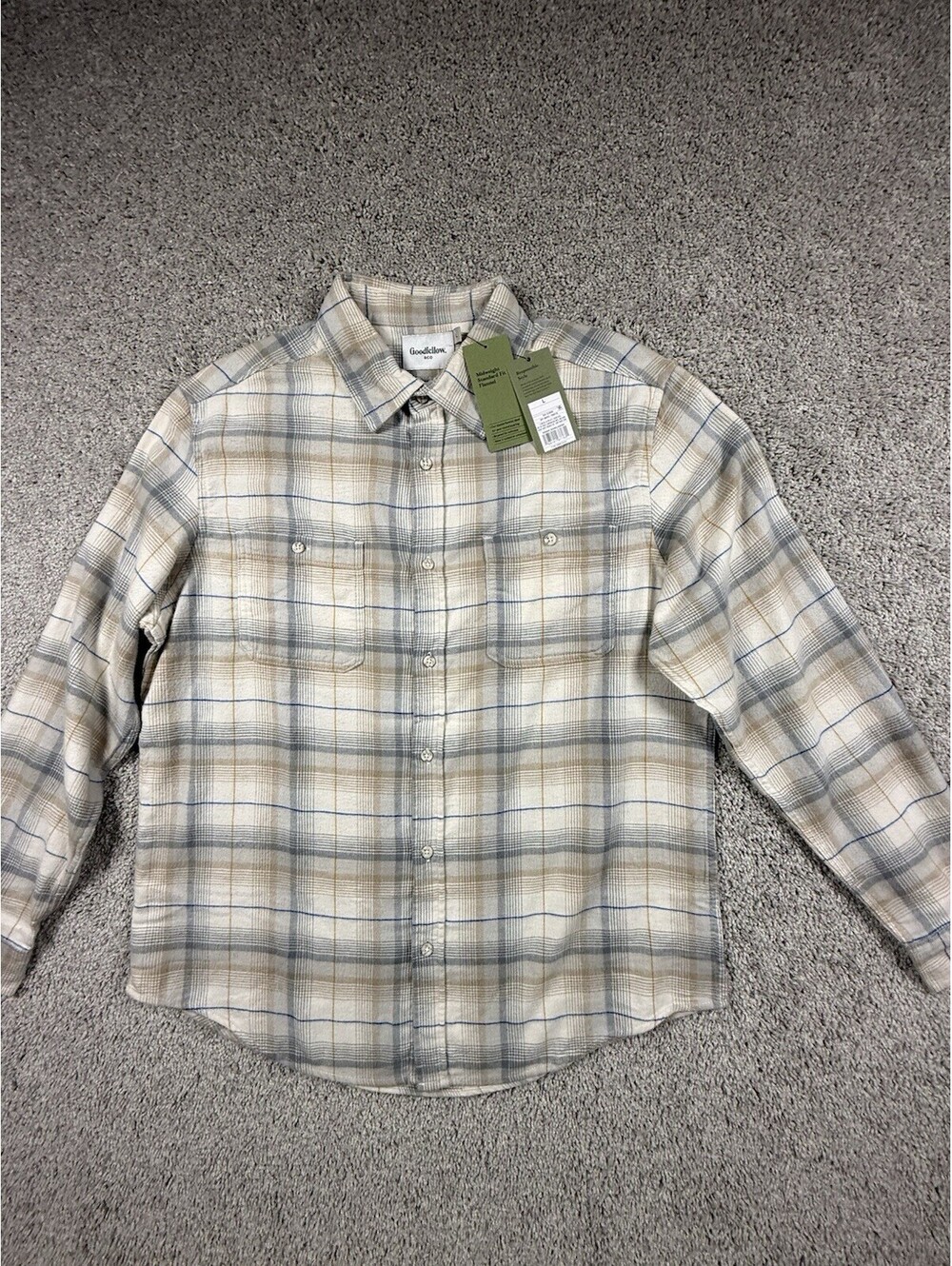 NWT Goodfellow Men’s 100% Cotton Flannel Shirt Size Large